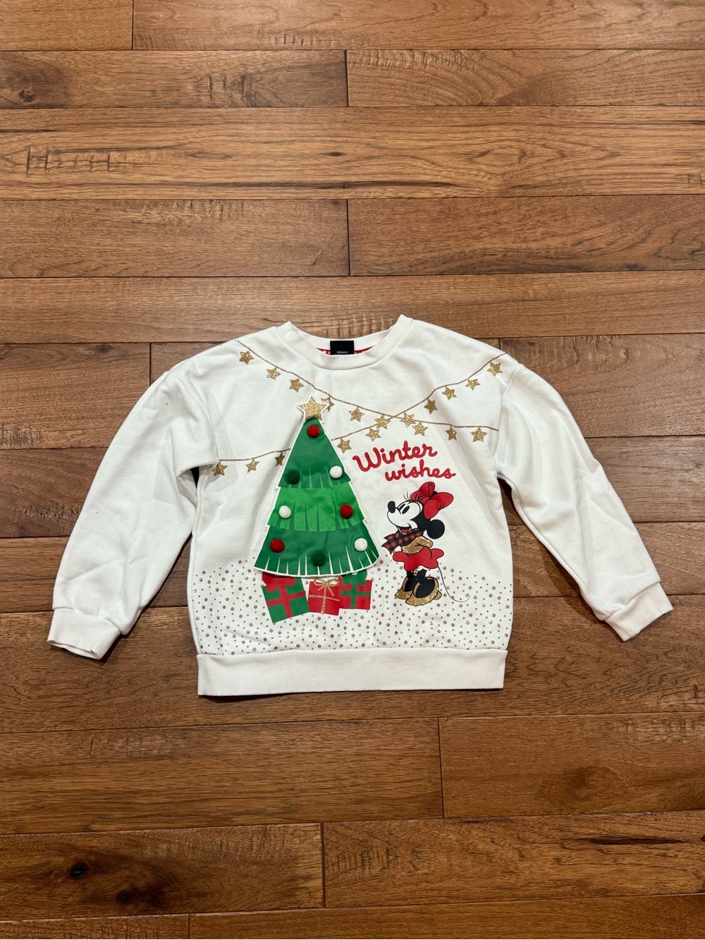 Disney Winter Wishes Minnie Mouse Girls Christmas Sweatshirt - Size 6-7